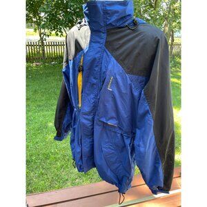 Stearns Dry Wear Blue & Black Hooded Jacket M Sailing Boating Nylon/Polyester